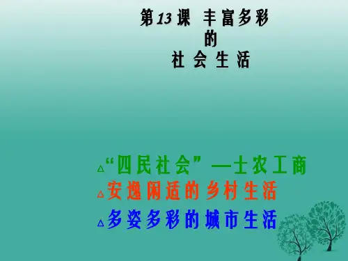 七年级历史下册 第13课% 丰富多彩的社会生活课件 北师大版