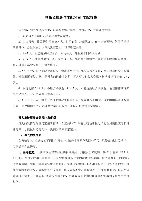 判断犬最佳交配时间 交配攻略