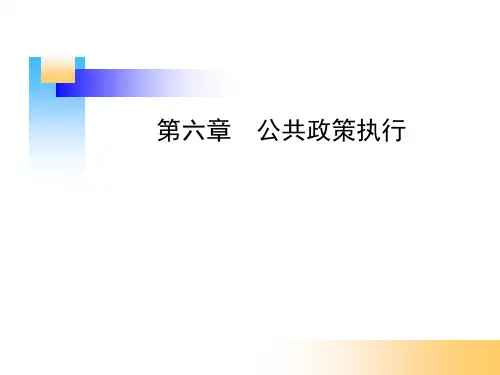 第六章 公共政策执行