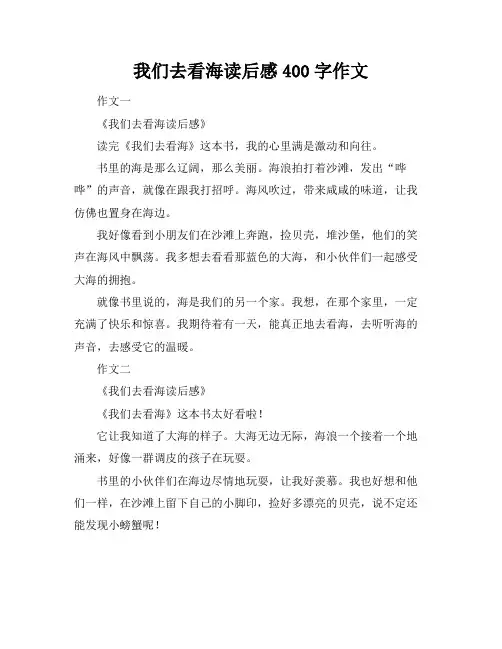 我们去看海读后感400字作文