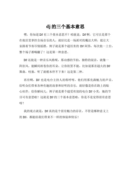 dj的三个基本意思
