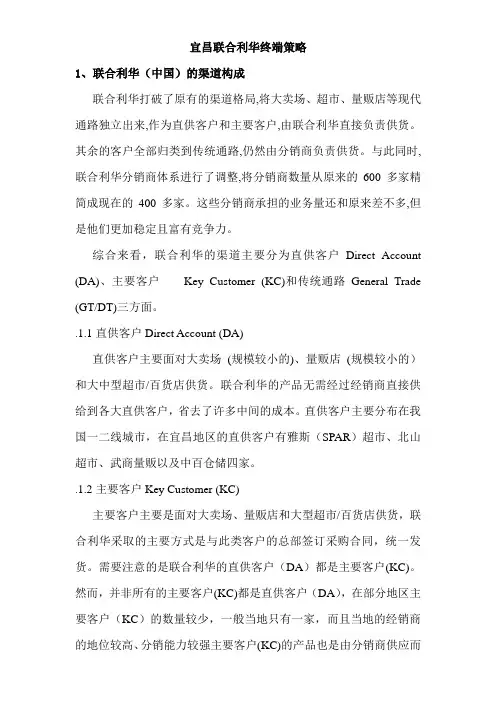 宜昌联合利华终端策略研究