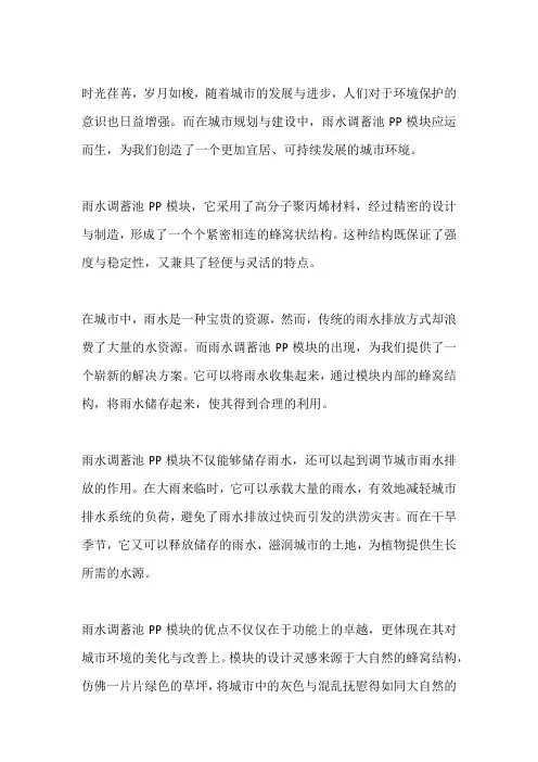 雨水调蓄池PP模块