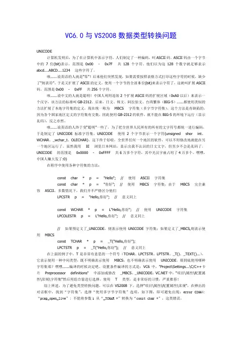 VC6与VS2008类型转换