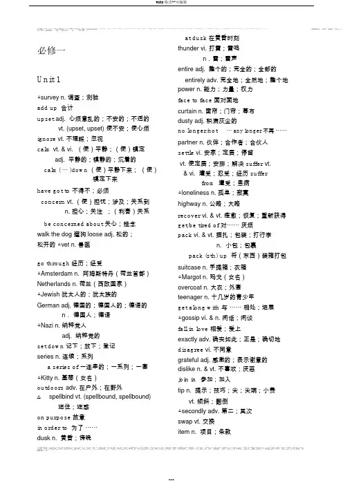 【免费】高中英语(新课标_人教版)必修一至选修八词汇表-(13040)