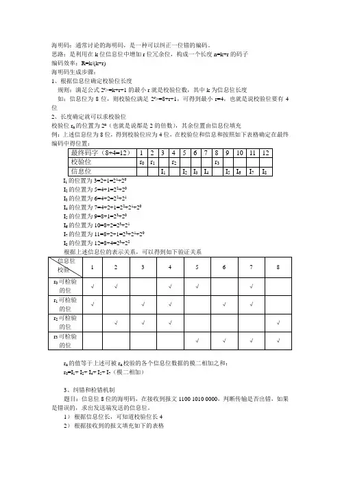 海明码题目