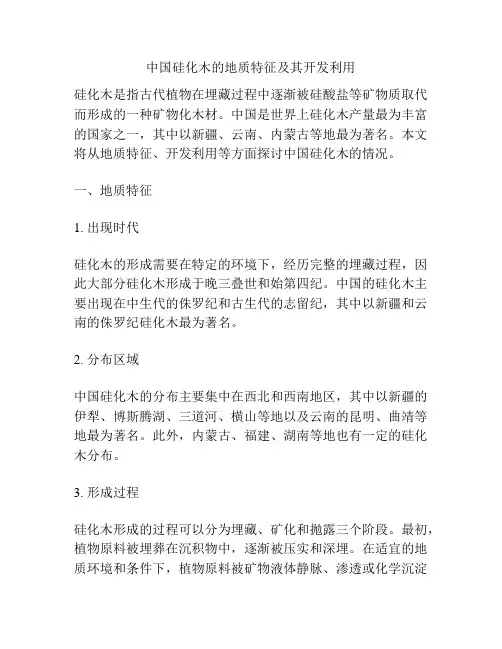 中国硅化木的地质特征及其开发利用