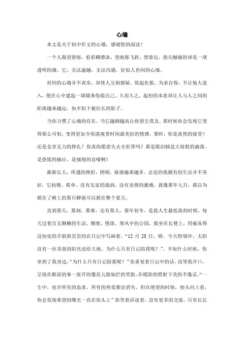 心墙_初中作文_6