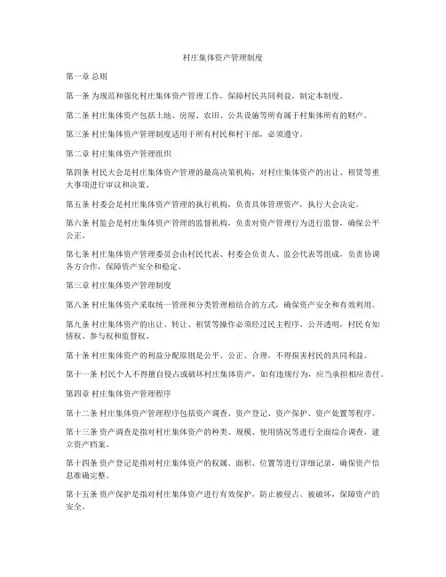 村庄集体资产管理制度