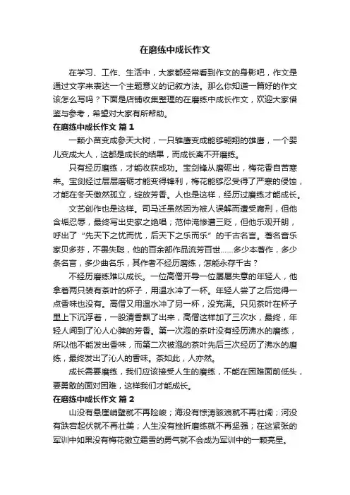 在磨练中成长作文