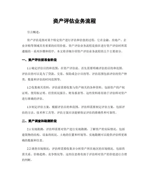 资产评估业务流程