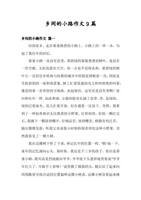 乡间的小路作文9篇