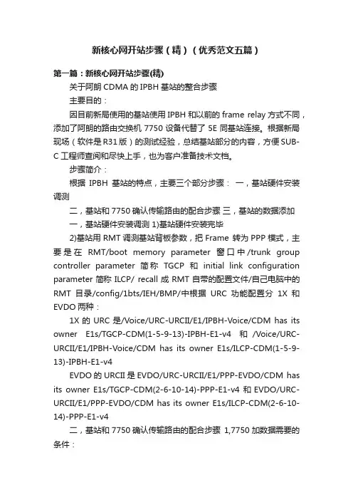 新核心网开站步骤（精）（优秀范文五篇）