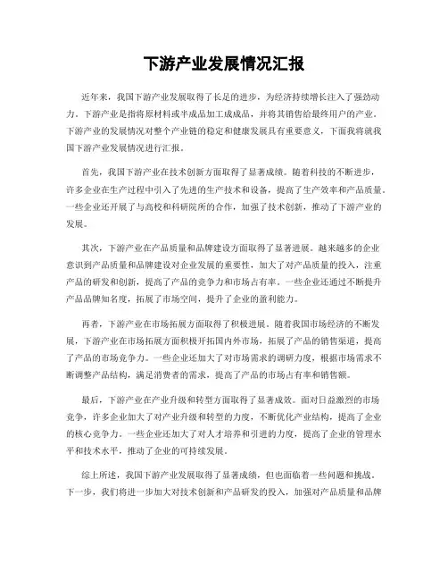 下游产业发展情况汇报