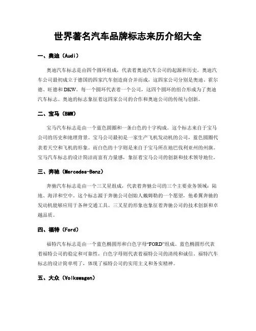世界著名汽车品牌标志来历介绍大全