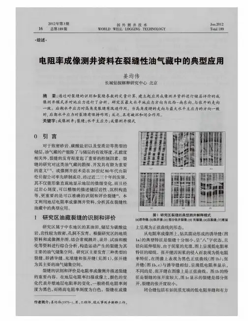 电阻率成像测井资料在裂缝性油气藏中的典型应用
