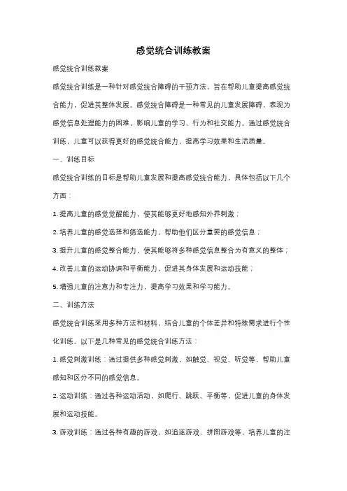 感觉统合训练教案