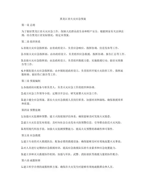 黑龙江省火灾应急预案