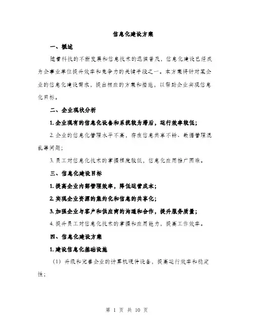 信息化建设方案（2篇）