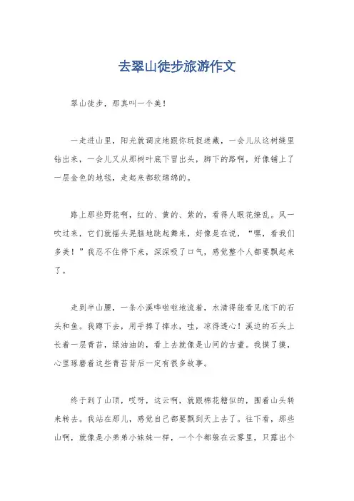 去翠山徒步旅游作文