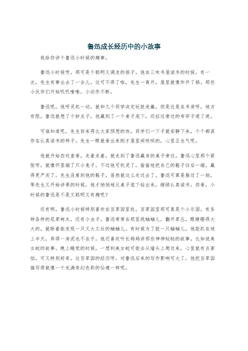 鲁迅成长经历中的小故事