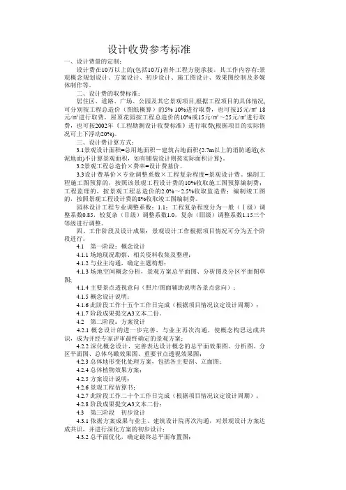 计价程序 勘察设计收费参考标准等