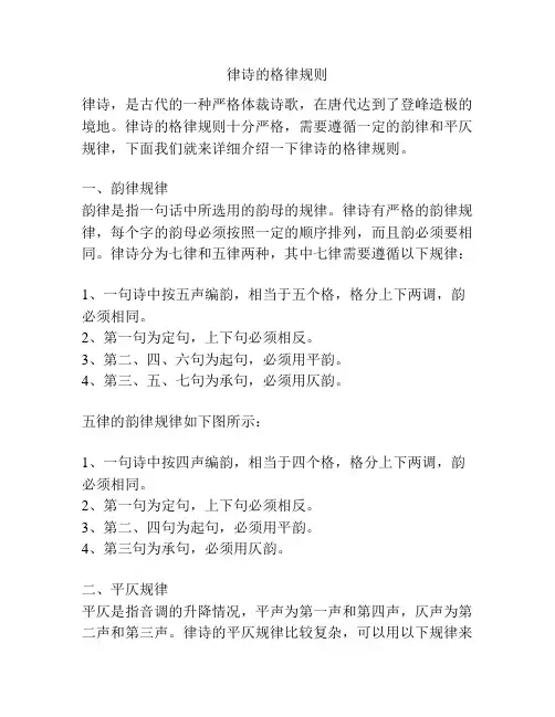 律诗的格律规则