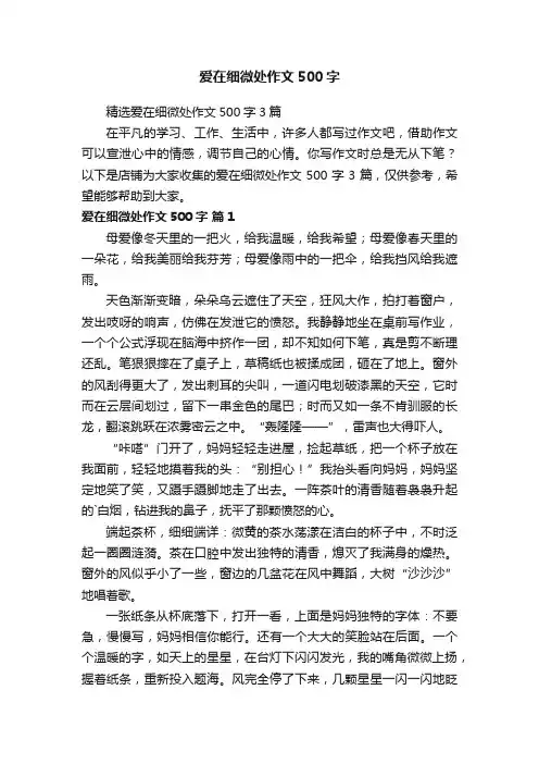 爱在细微处作文500字