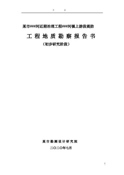 防洪工程地质勘察报告书