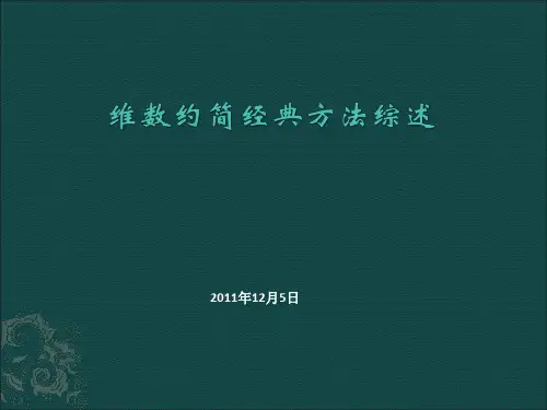 维数约简经典方法综述