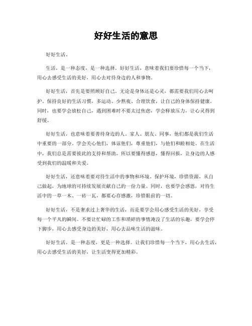 好好生活的意思