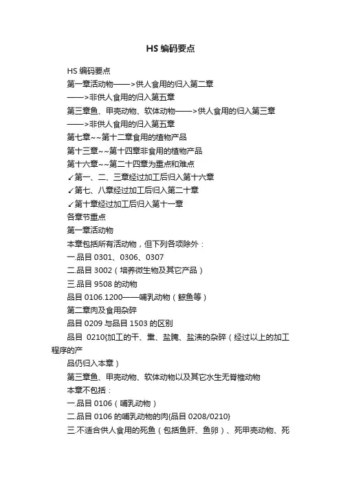 HS编码要点
