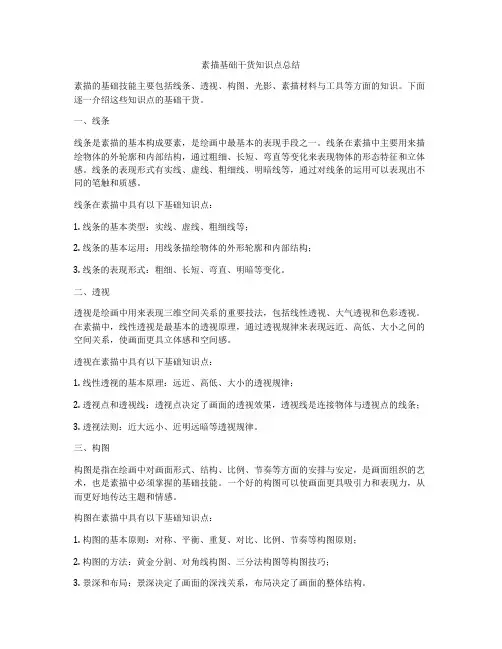 素描基础干货知识点总结