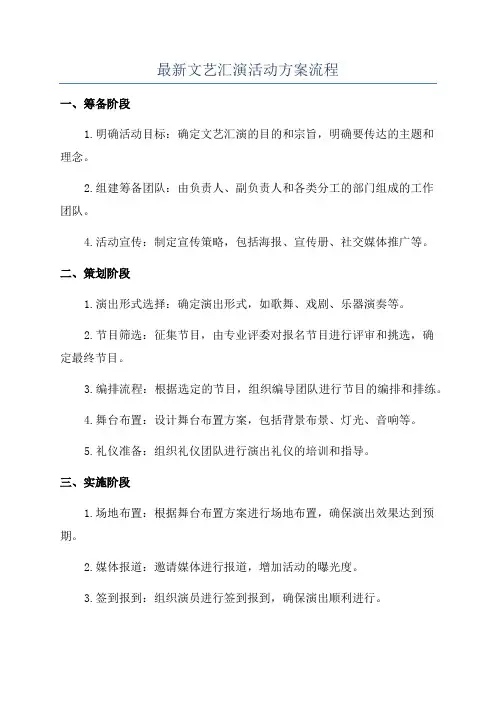 最新文艺汇演活动方案流程
