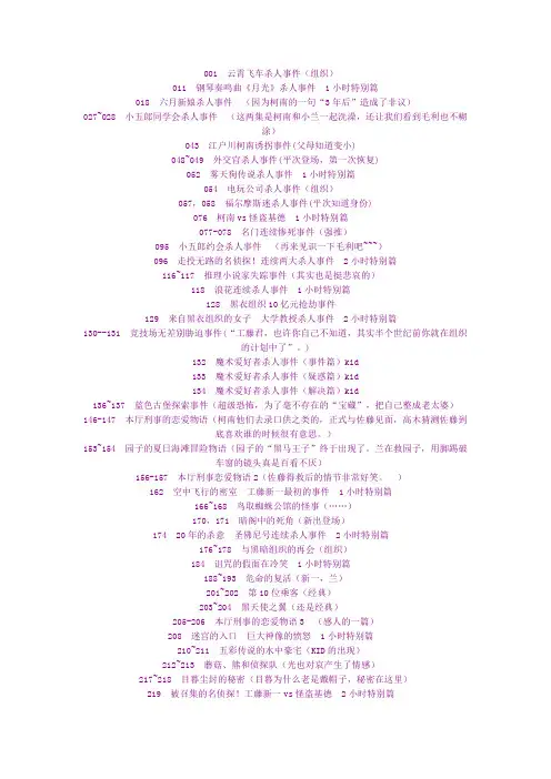 名侦探柯南精彩剧集