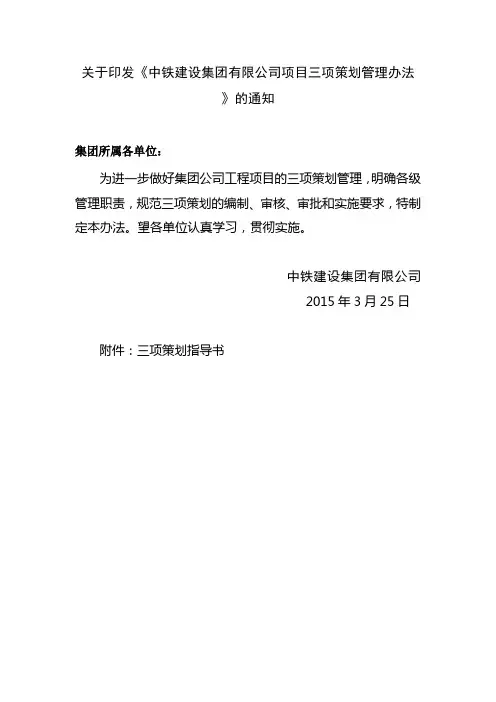 项目策划管理办法