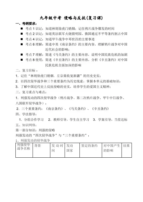 人教版初中历史九年级下册《附录》优质课教学设计_1