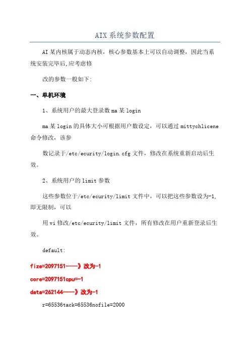 AIX系统参数配置