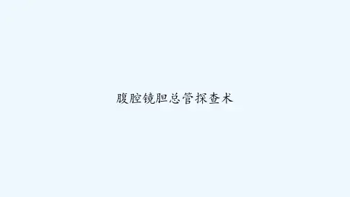 腹腔镜胆总管探查术 PPT
