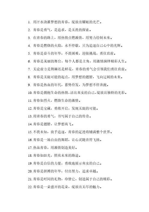 致青春的文案
