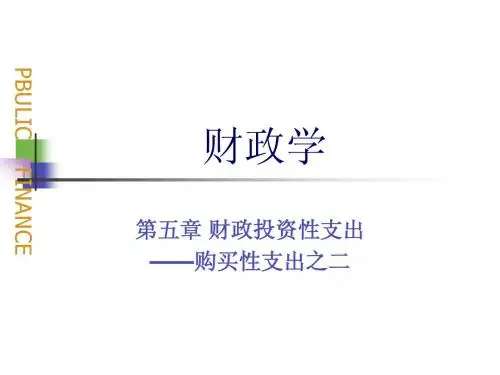 第五章 财政投资性支出