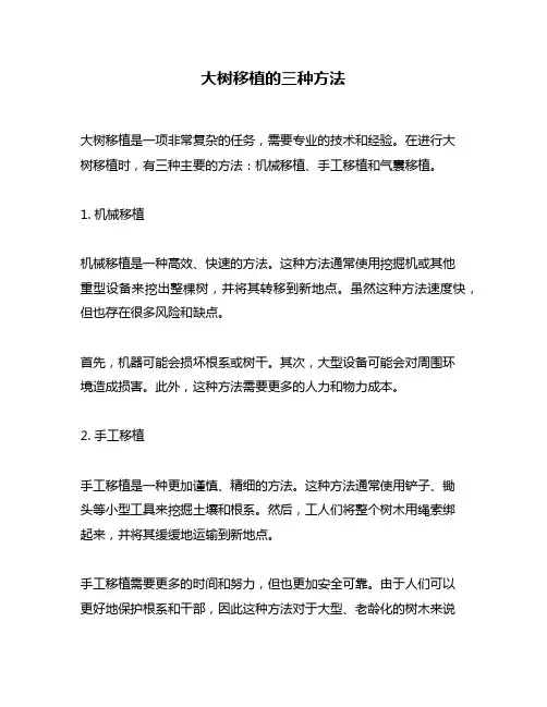 大树移植的三种方法