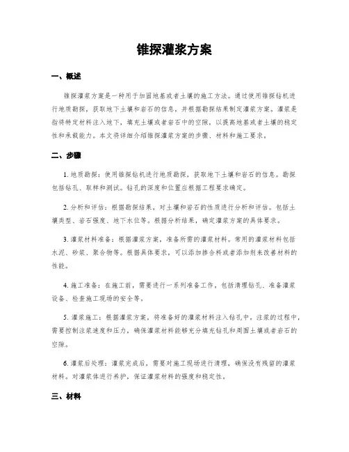锥探灌浆方案