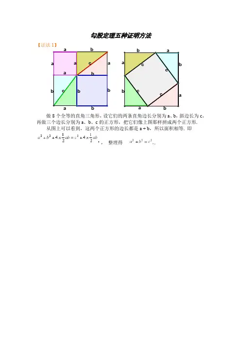 最好的勾股定理五种证明方法