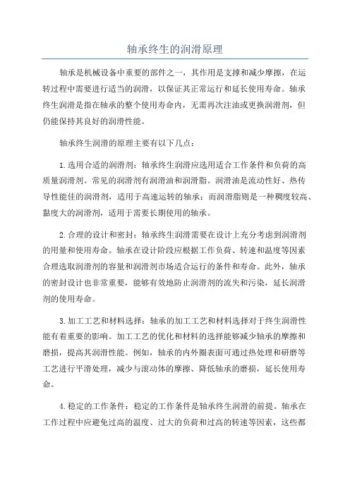 轴承终生的润滑原理