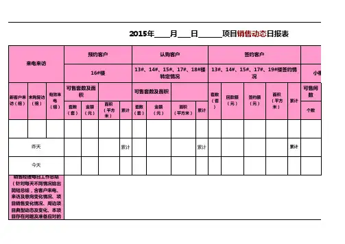 楼盘销售日报