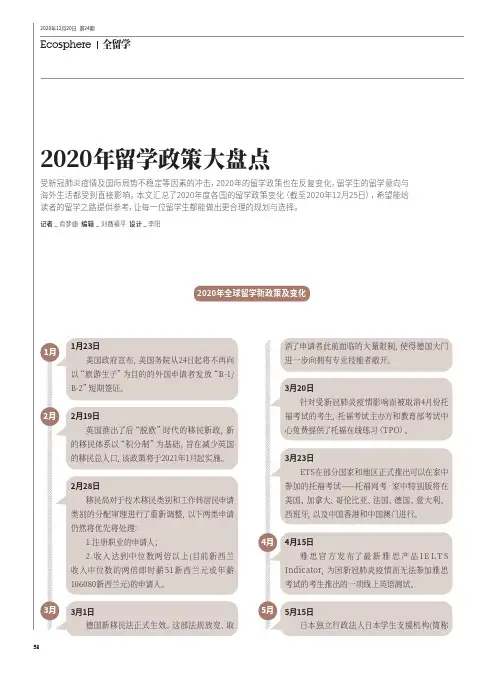 2020年留学政策大盘点