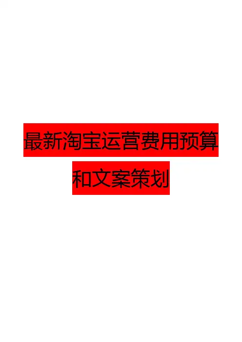 最新天猫和淘宝运营费用预算和文案策划