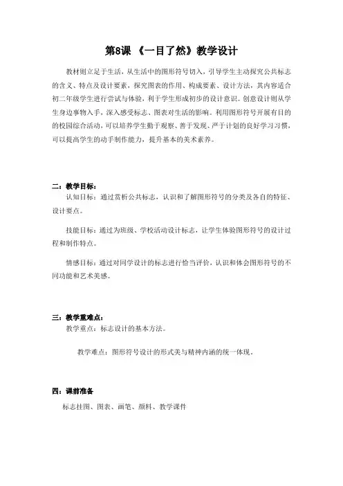 2020—2021学年苏少版八年级美术下册教案-第8课一目了然