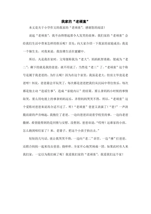我家的“老顽童”_小学作文